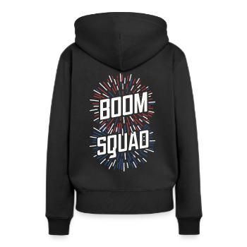 Pyrotechnie Feux d’artifice Pyrotechnie - Sweat à capuche Premium bio Femme - noir - Dos - Julia (174cm)