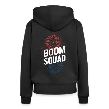 Pyrotechnie Feux d’artifice Pyrotechnie - Sweat à capuche Premium bio Femme - noir - Dos - Julia (174cm)
