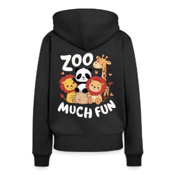 Animaux du zoo Gardien de zoo - Sweat à capuche Premium bio Femme - noir - Dos - Julia (174cm)