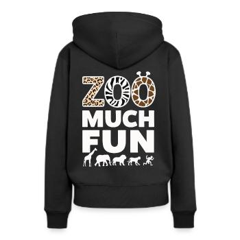Animaux du zoo Gardien de zoo - Sweat à capuche Premium bio Femme - noir - Dos - Julia (174cm)