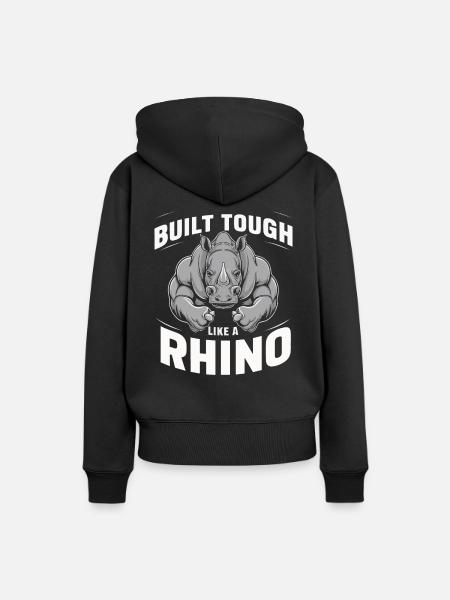 Nashorn Rhinozeros - Frauen Premium Bio Hoodie - Schwarz