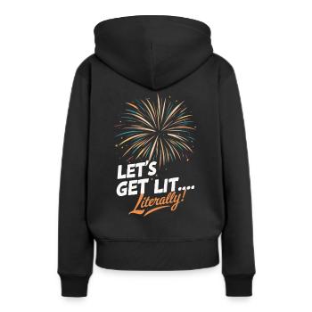 Pyrotechnie Feux d’artifice Pyrotechnie - Sweat à capuche Premium bio Femme - noir - Dos - Julia (174cm)