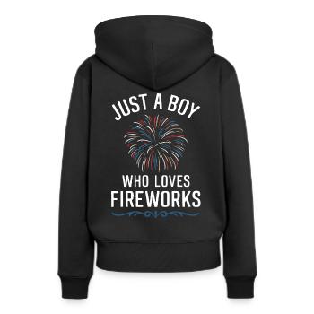 Pyrotechnie Feux d’artifice Pyrotechnie - Sweat à capuche Premium bio Femme - noir - Dos - Julia (174cm)