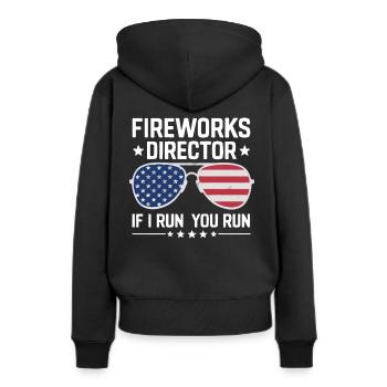Pyrotechnie Feux d’artifice Pyrotechnie - Sweat à capuche Premium bio Femme - noir - Dos - Julia (174cm)