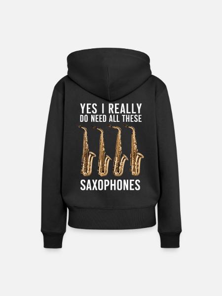 Saxofoon Saxofoon - Vrouwen Premium Bio hoodie - zwart