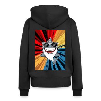 Hai Ozean Tigerhai Tier Fisch - Frauen Premium Bio Hoodie - Schwarz - Hinten - Julia (174cm)