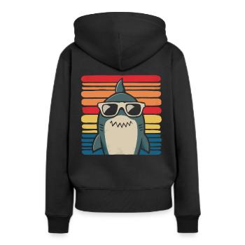 Hai Ozean Tigerhai Tier Fisch - Frauen Premium Bio Hoodie - Schwarz - Hinten - Julia (174cm)