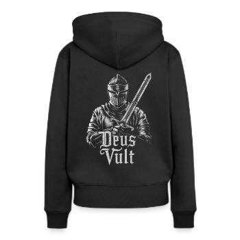 Kreuzritter Tempelritter Mittelalter - Frauen Premium Bio Hoodie - Schwarz - Hinten - Julia (174cm)