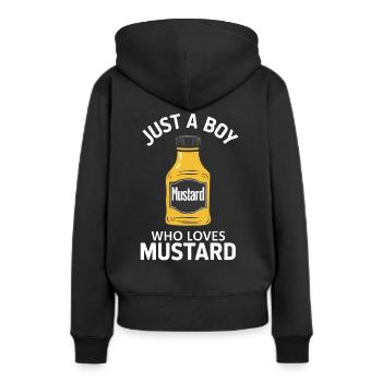 Moutarde Moutarde jaune Délicieux manger de la moutarde chaude - Sweat à capuche Premium bio Femme - noir - Dos - Julia (174cm)