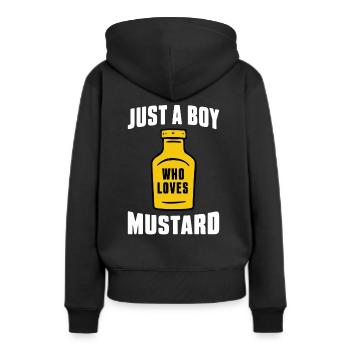 Moutarde Moutarde jaune Délicieux manger de la moutarde chaude - Sweat à capuche Premium bio Femme - noir - Dos - Julia (174cm)