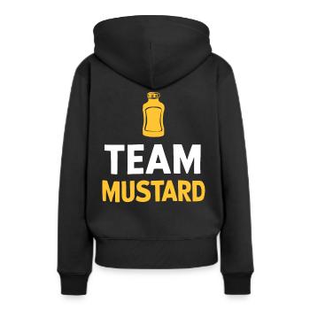 Moutarde Moutarde jaune Délicieux manger de la moutarde chaude - Sweat à capuche Premium bio Femme - noir - Dos - Julia (174cm)