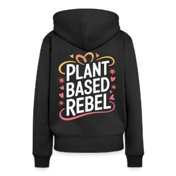 Végétarien Végétalien Végétarien Végétarien - Sweat à capuche Premium bio Femme - noir - Dos - Julia (174cm)