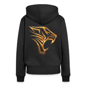 Tribal Tiger - Sweat à capuche Premium bio Femme - noir - Dos - Julia (174cm)
