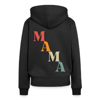 Schlichtes Vintage MAMA Design als tolles Geschenk - Frauen Premium Bio Hoodie - Schwarz - Hinten - Julia (174cm)