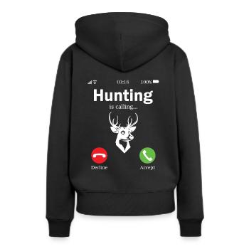 The hunt calls hunting huntress young hunter hunting - Women’s Premium Organic Hoodie - black - Back - Julia (174cm)