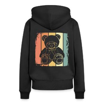 Kuscheltier Teddybär - Frauen Premium Bio Hoodie - Schwarz - Hinten - Julia (174cm)