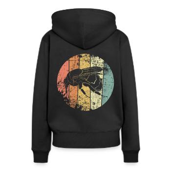 Bourdon retro - Sweat à capuche Premium bio Femme - noir - Dos - Julia (174cm)