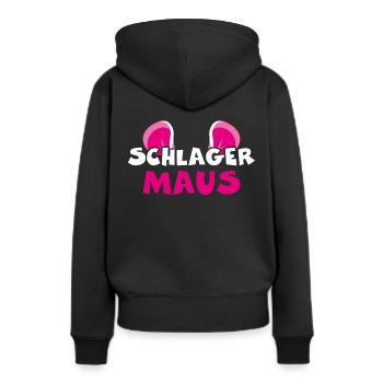 Schlager Maus - Frauen Premium Bio Hoodie - Schwarz - Hinten - Julia (174cm)