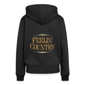 Country music - Women’s Premium Organic Hoodie - black - Back - Julia (174cm)