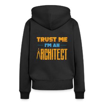 architecte - Sweat à capuche Premium bio Femme - noir - Dos - Julia (174cm)
