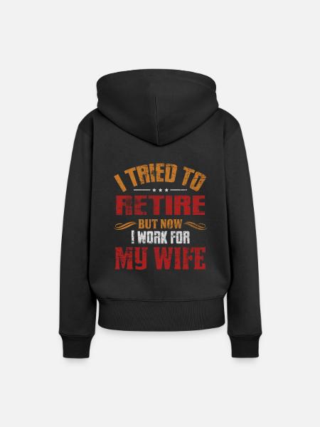 Rentner - Frauen Premium Bio Hoodie - Schwarz