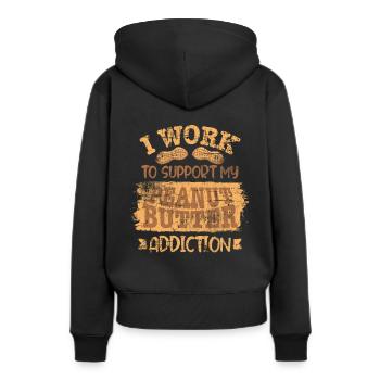 Beurre d'arachide - Sweat à capuche Premium bio Femme - noir - Dos - Julia (174cm)