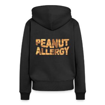 Allergie aux arachides - Sweat à capuche Premium bio Femme - noir - Dos - Julia (174cm)