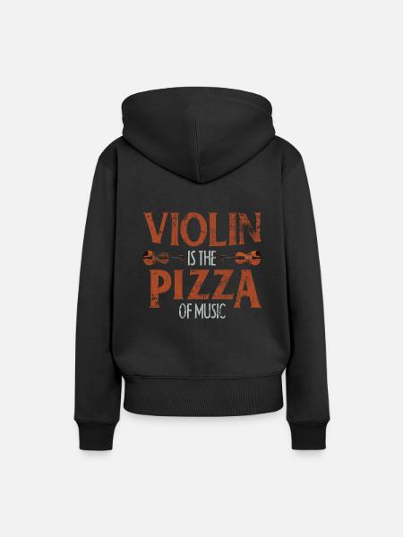 Violine - Frauen Premium Bio Hoodie - Schwarz