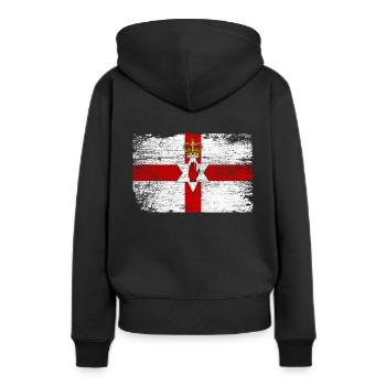 Nordirland Flagge - Frauen Premium Bio Hoodie - Schwarz - Hinten - Julia (174cm)