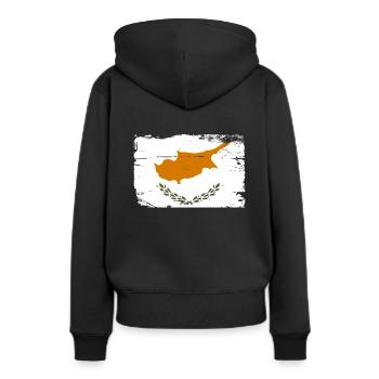 Chypre - Sweat à capuche Premium bio Femme - noir - Dos - Julia (174cm)