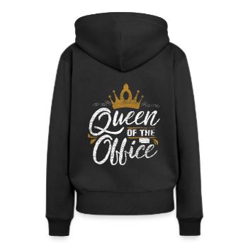 secrétaire - Sweat à capuche Premium bio Femme - noir - Dos - Julia (174cm)