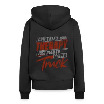 Camion camion - Sweat à capuche Premium bio Femme - noir - Dos - Julia (174cm)