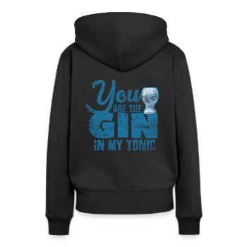 gin - Sweat à capuche Premium bio Femme - noir - Dos - Julia (174cm)