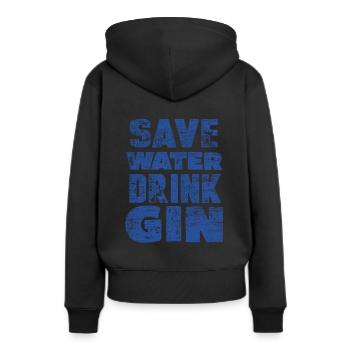 gin - Sweat à capuche Premium bio Femme - noir - Dos - Julia (174cm)