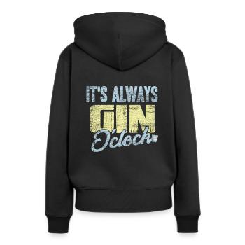 gin - Sweat à capuche Premium bio Femme - noir - Dos - Julia (174cm)