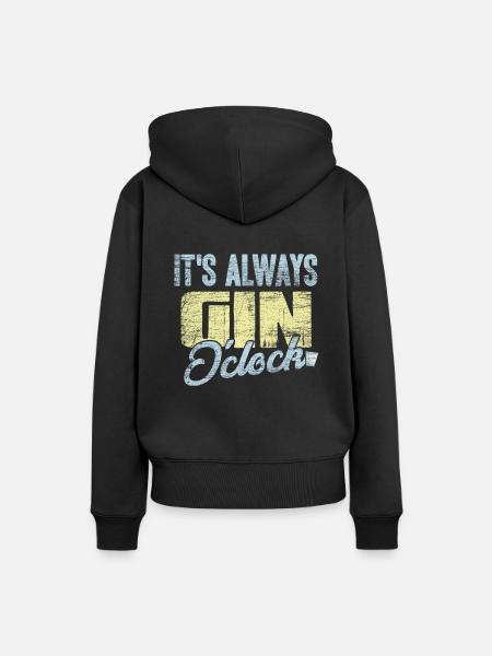 Gin - Frauen Premium Bio Hoodie - Schwarz