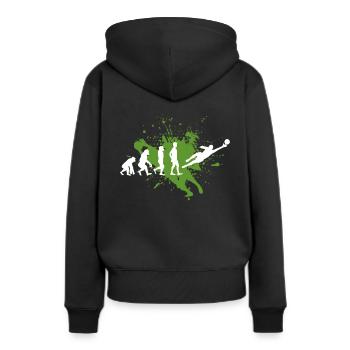 Gardien de but - Sweat à capuche Premium bio Femme - noir - Dos - Julia (174cm)