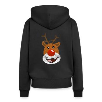 Rudolf Reindeer - Sweat à capuche Premium bio Femme - noir - Dos - Julia (174cm)