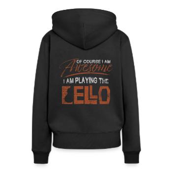 violoncelle - Sweat à capuche Premium bio Femme - noir - Dos - Julia (174cm)