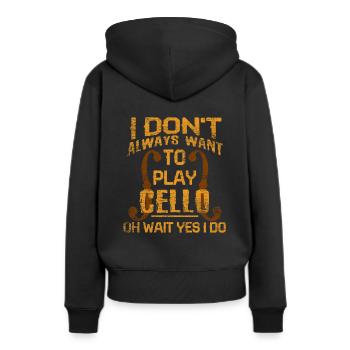 violoncelle - Sweat à capuche Premium bio Femme - noir - Dos - Julia (174cm)