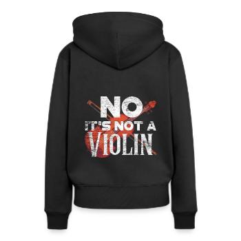 violoncelle - Sweat à capuche Premium bio Femme - noir - Dos - Julia (174cm)