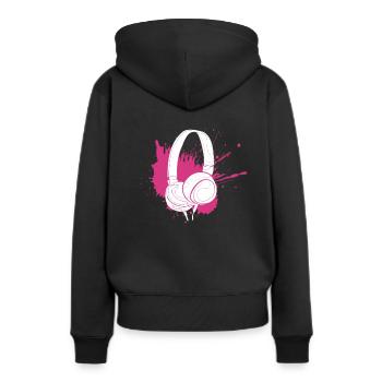 musique - Sweat à capuche Premium bio Femme - noir - Dos - Julia (174cm)
