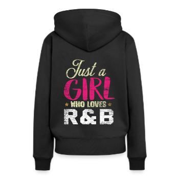 Fille de musique R & B - Sweat à capuche Premium bio Femme - noir - Dos - Julia (174cm)