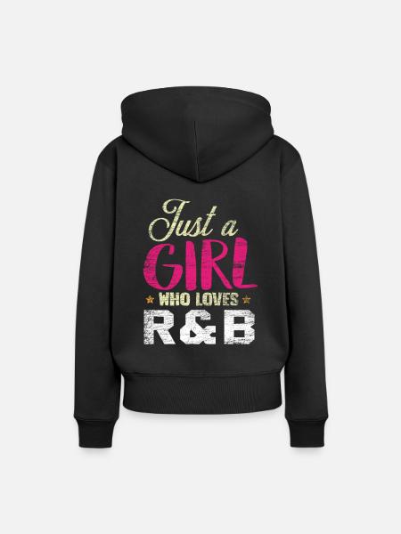R&B Musik Mädchen - Frauen Premium Bio Hoodie - Schwarz