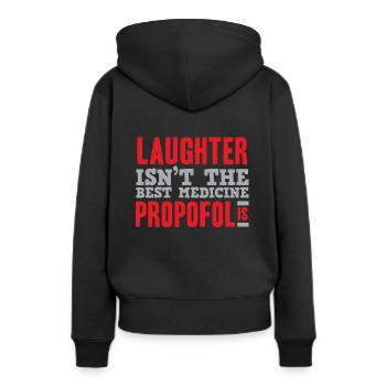 Medicine student - Women’s Premium Organic Hoodie - black - Back - Julia (174cm)