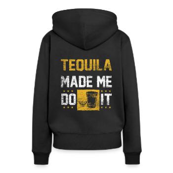 tequila - Sweat à capuche Premium bio Femme - noir - Dos - Julia (174cm)