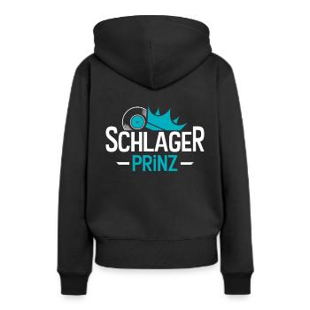 Schlager Prinz - Frauen Premium Bio Hoodie - Schwarz - Hinten - Julia (174cm)