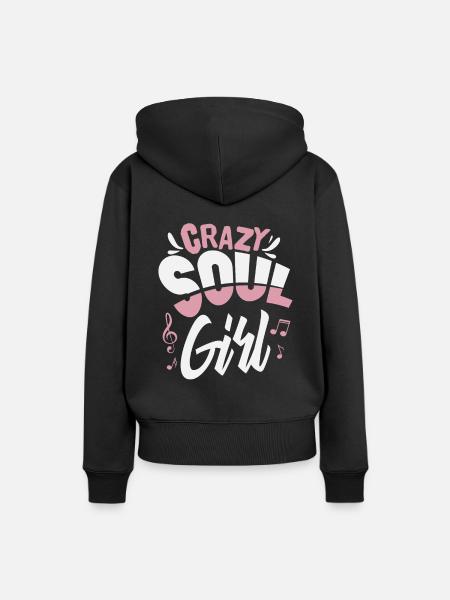 Soul Musik Mädchen - Frauen Premium Bio Hoodie - Schwarz