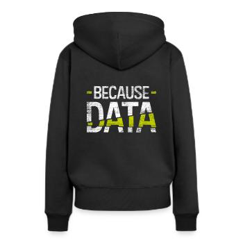 Daten Informatik - Frauen Premium Bio Hoodie - Schwarz - Hinten - Julia (174cm)