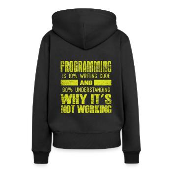 programmation - Sweat à capuche Premium bio Femme - noir - Dos - Julia (174cm)